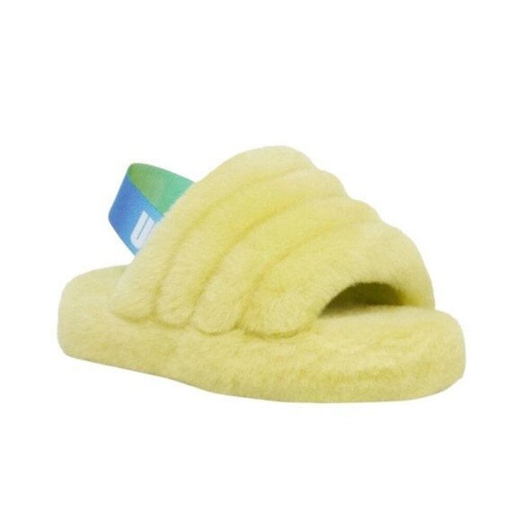 UGG Sheepskin Fluff Yeah Slippers Slide Shoes Size 5 Youth or 6.5/7 Women - Picture 2 of 13